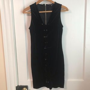 Black, velvet, bodycon dress